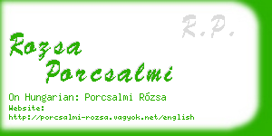 rozsa porcsalmi business card