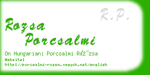 rozsa porcsalmi business card